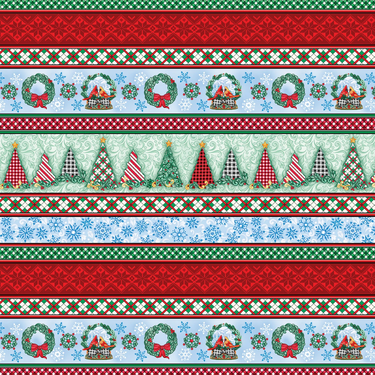 Highland Glen | Stripe Red/Multi by Jim Shore for Benartex | 16818-19