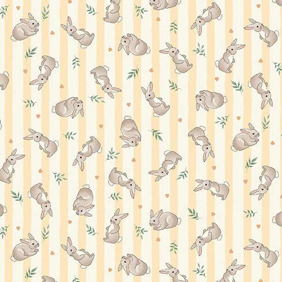 Little Ones | Bunnies Yellow by Makower UK for Andover Fabrics | MU-191-Y