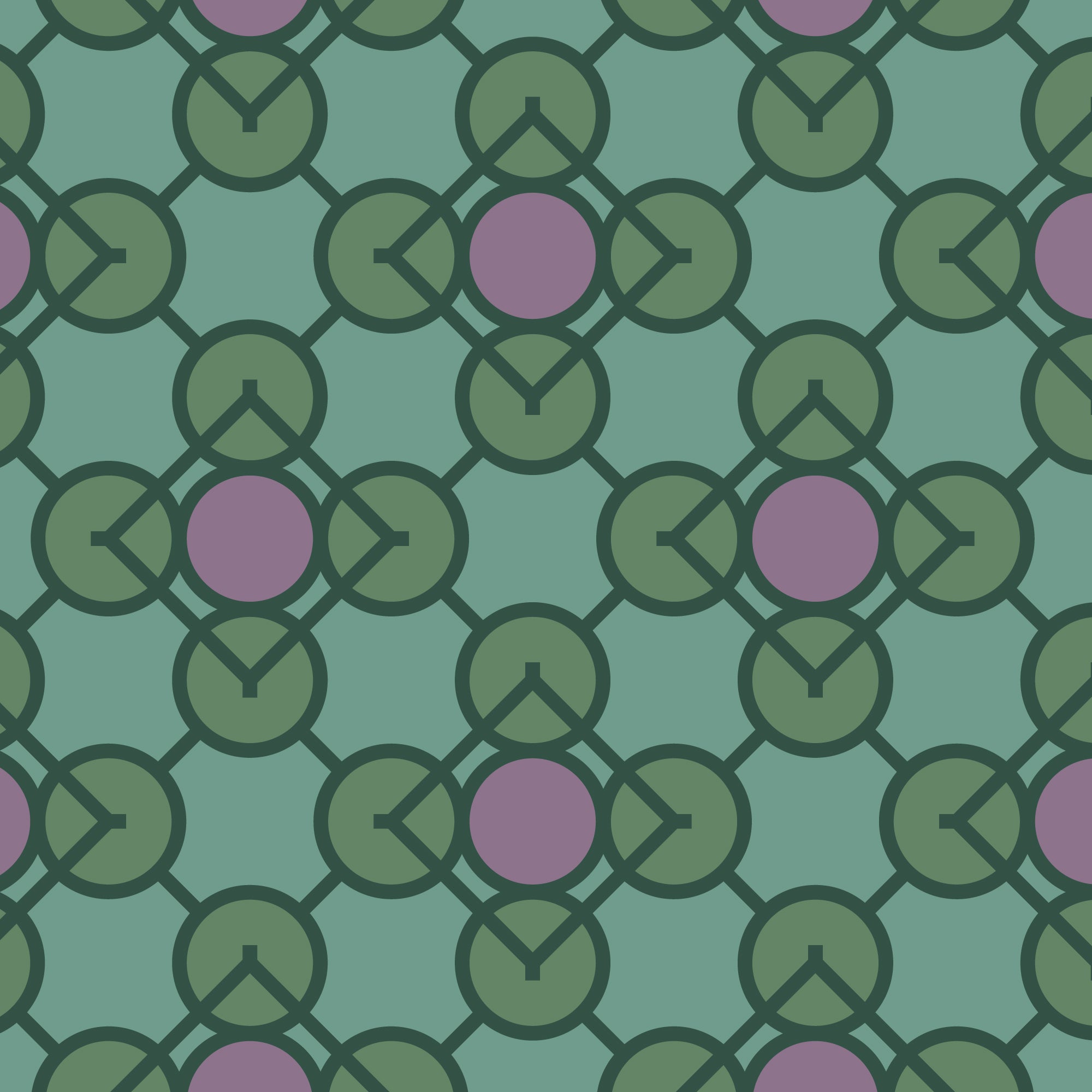 Wright Prisms | Prism #27978 - Green/Lilac by Frank Lloyd Wright | 100% Organic Cotton Barkcloth