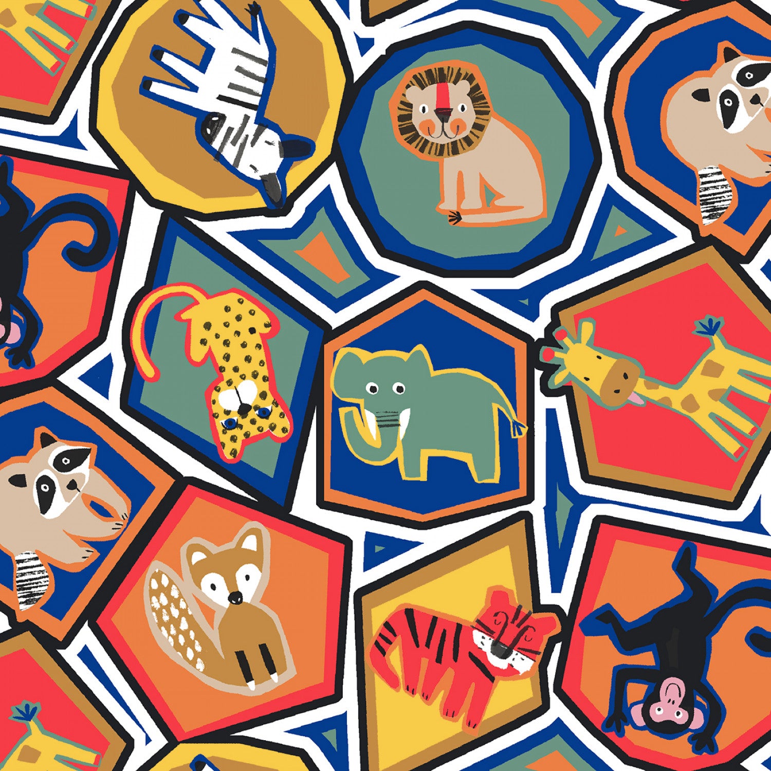 Jungle Jam | Animal Maze Multi by Michael Moon for 3 Wishes Fabrics | 23321-MLT