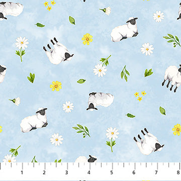 Counting Sheep | Sheep Toss - Blue by Deborah Edwards for Northcott | 28473-42
