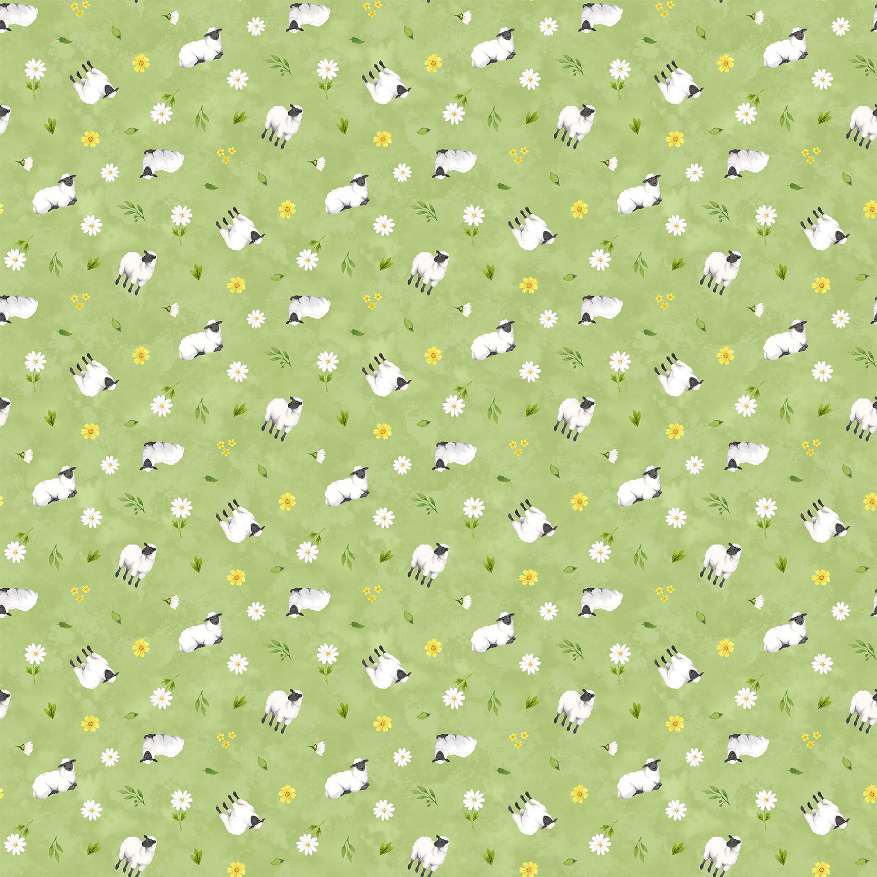 Counting Sheep | Sheep Toss - Green by Deborah Edwards for Northcott | 28473-72