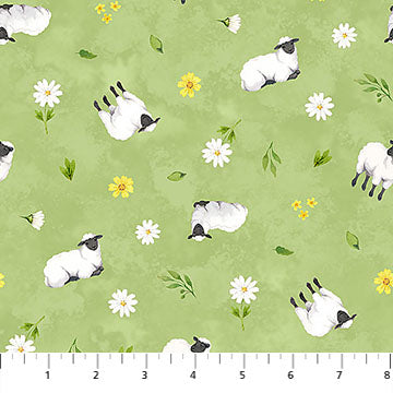 Counting Sheep | Sheep Toss - Green by Deborah Edwards for Northcott | 28473-72