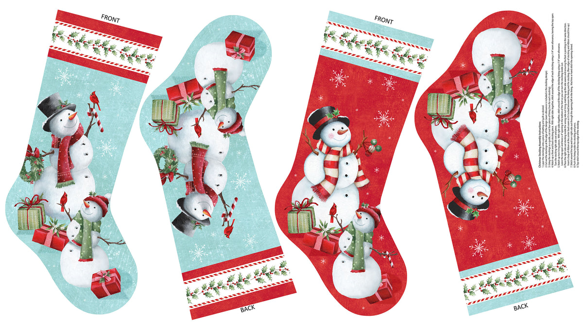 Holly Jolly | Stocking Panel by EML Studio for Northcott | 28820-10