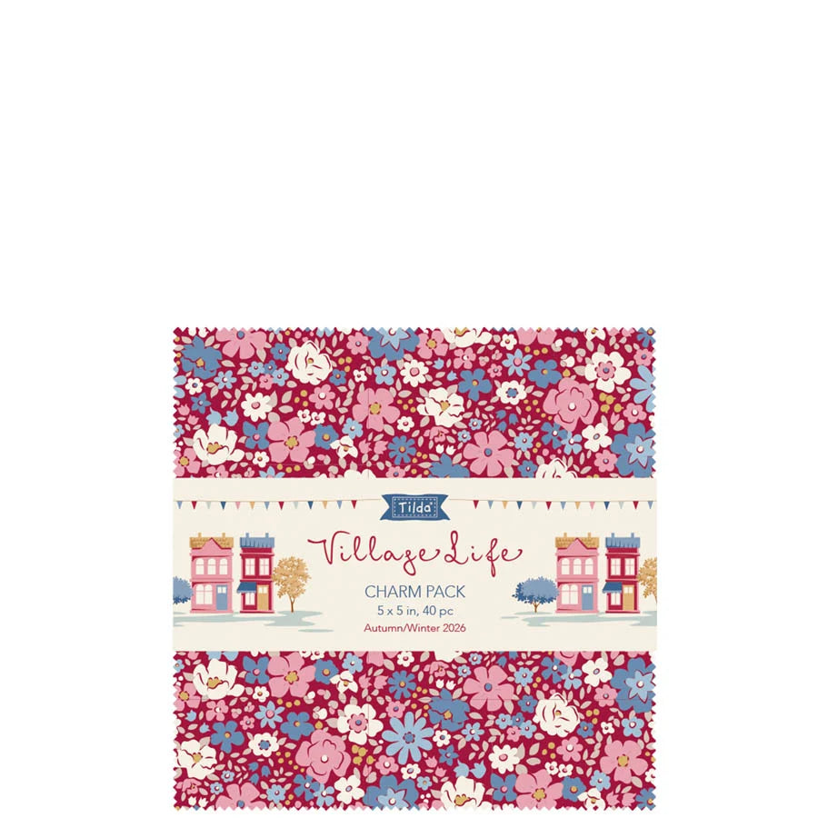 Village Life | 5" Charm Pack by Tone Finnanger for Tilda Fabrics | TIL300281 | 40 pcs