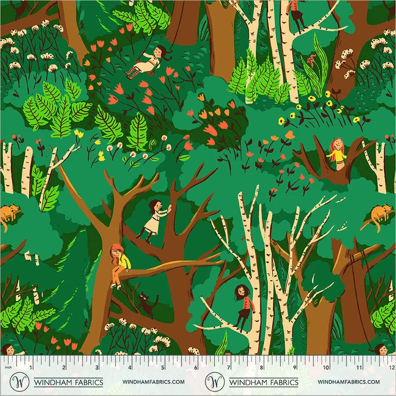 Heather Ross Favorites | Climbing Trees - Jade by Heather Ross for Windham | 40927D-12