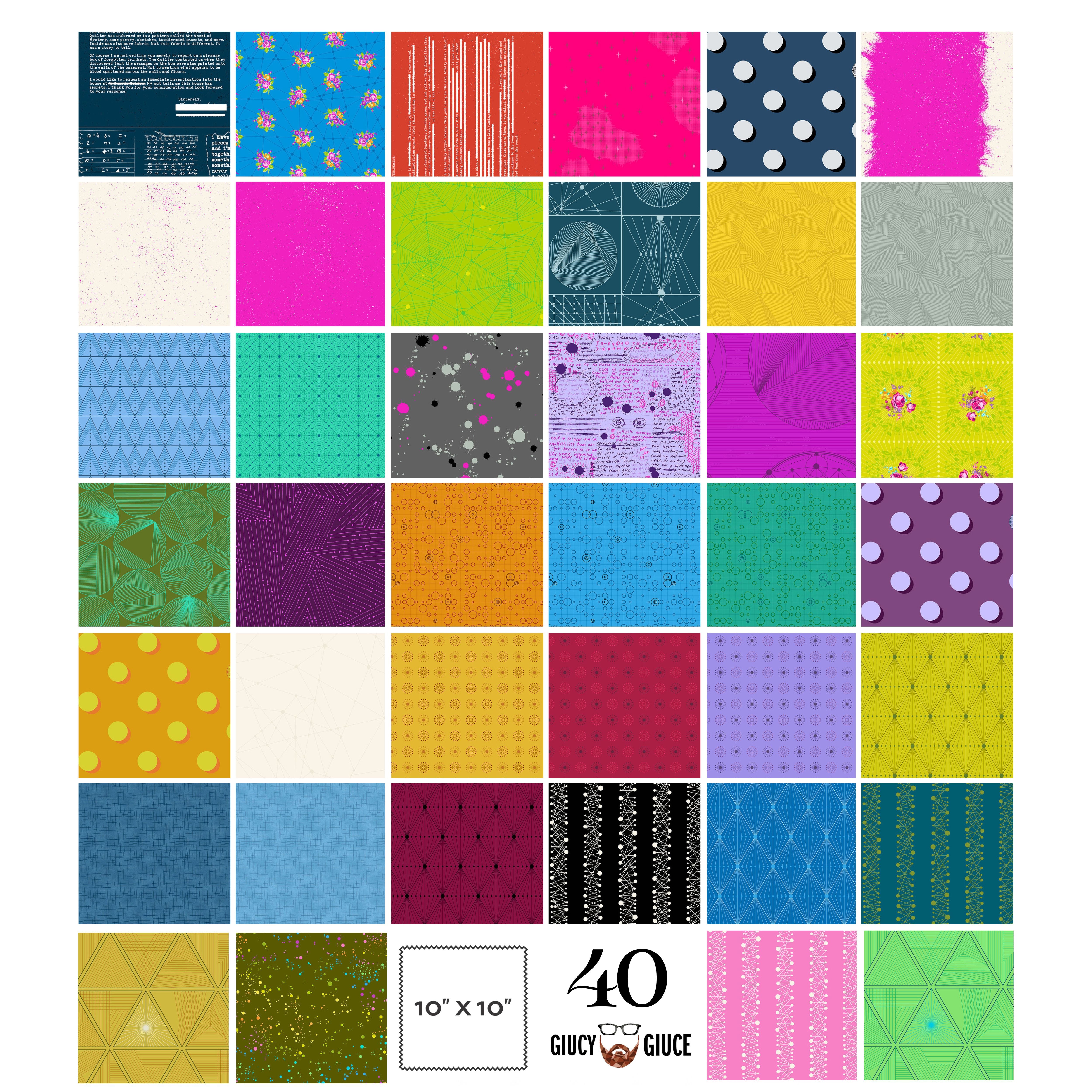 40 | 10" Square Pack by Giucy Giuce for Andover Fabrics | 42 pcs