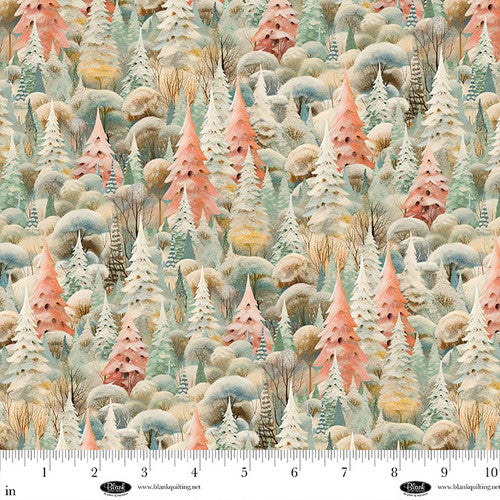 Comfort & Joy | Aqua Allover Trees by Michael Ward for Blank Quilting | 4159-60