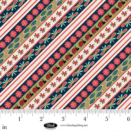 Lake Night Serenade | Red Bias Stripe by Bienvenido for Blank Quilting | 4304-88