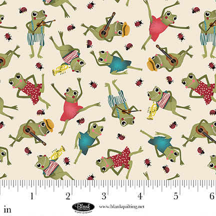 Lake Night Serenade | Ivory Tossed Frogs by Bienvenido for Blank Quilting | 4308-41