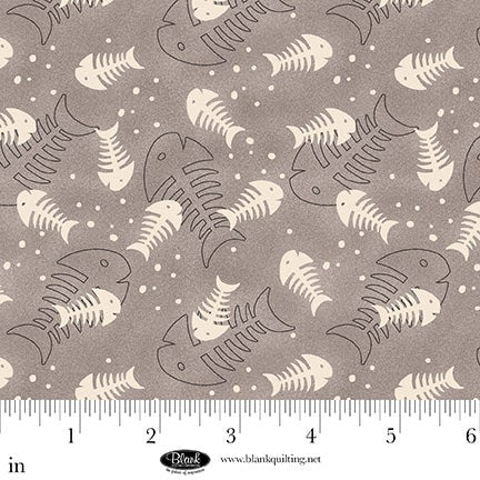 Cat Hair Don't Care | Fish Bones - Ash by Nidhi Wadhwa for Blank Quilting | 4425-90