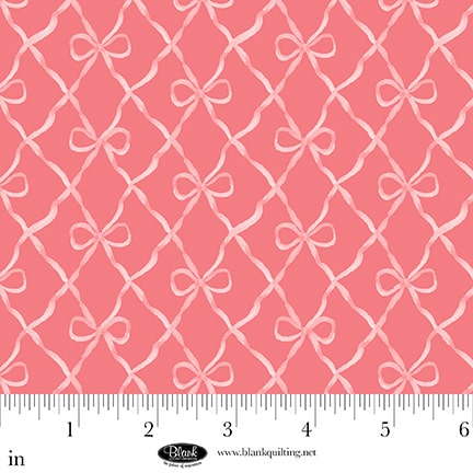 Bows & Blooms | Coral Bows by Color Pop Studio for Blank Quilting | 4541-30