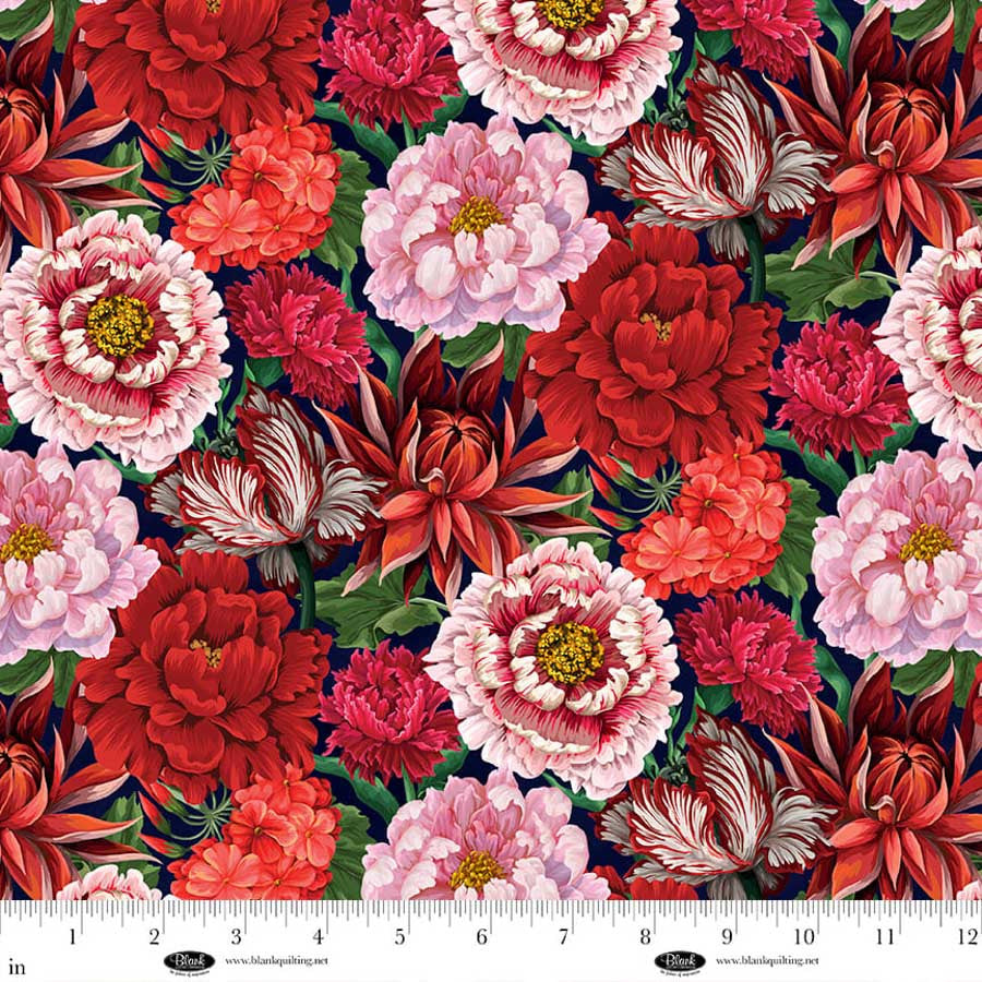 Cameo Appearance | Large Floral - Red by Satin Moon Designs for Blank Quilting | 4648-88