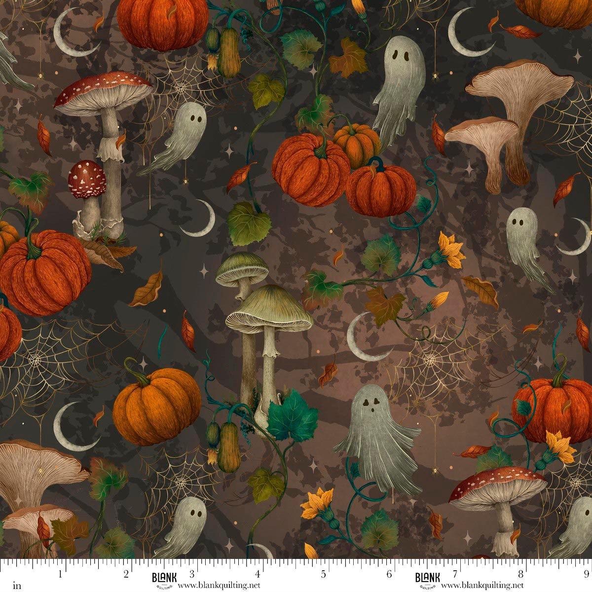 Harvest Haunt | Mushrooms and Ghosts by Episodic Drawing for Blank Quilting | 4806-97