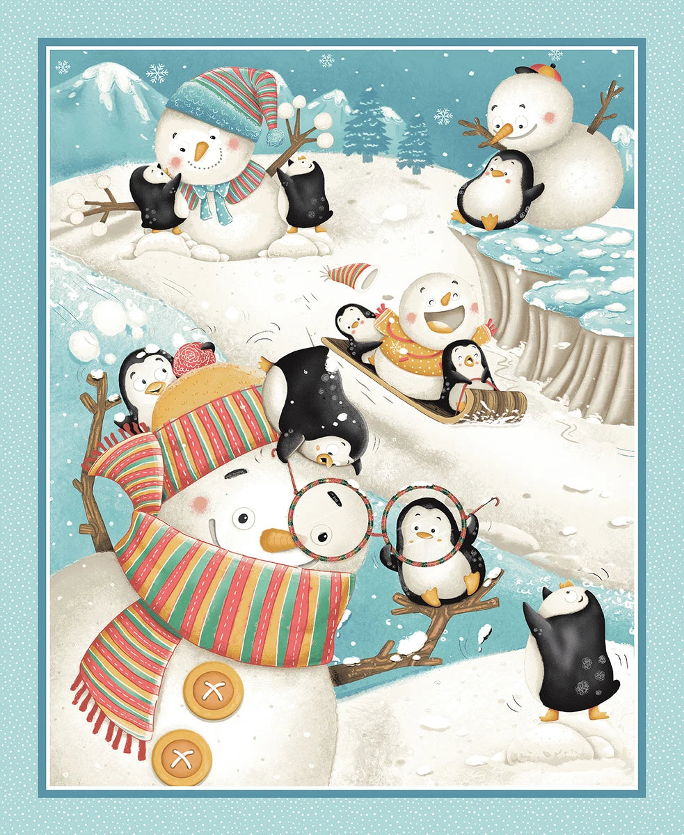 Snowmates | Ice Blue 36" Panel by Nidhi Wadhwa for Blank Quilting | 4921P-11