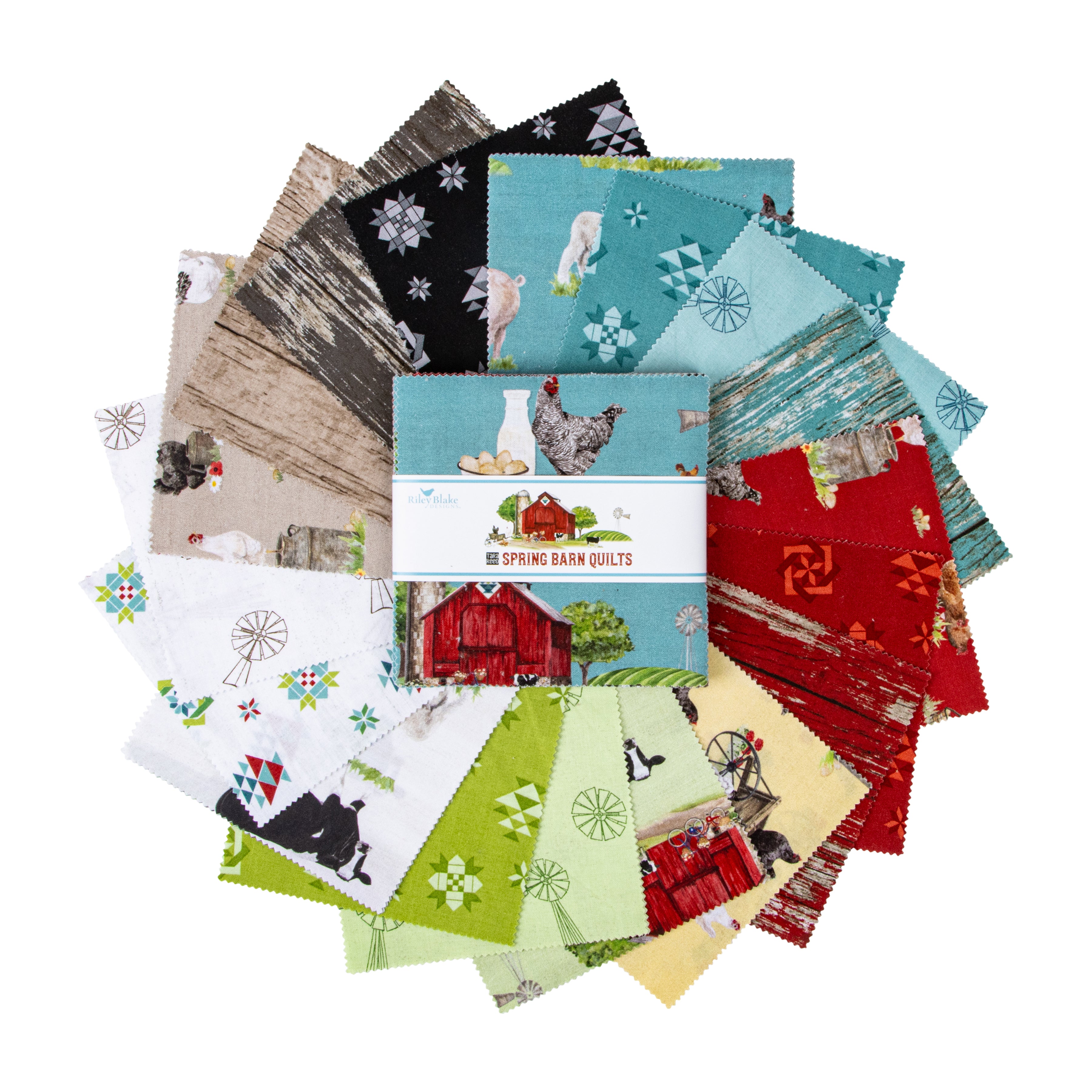Spring Barn Quilts | 5" Charm Pack by Tara Reed for Riley Blake Designs | 42 pcs