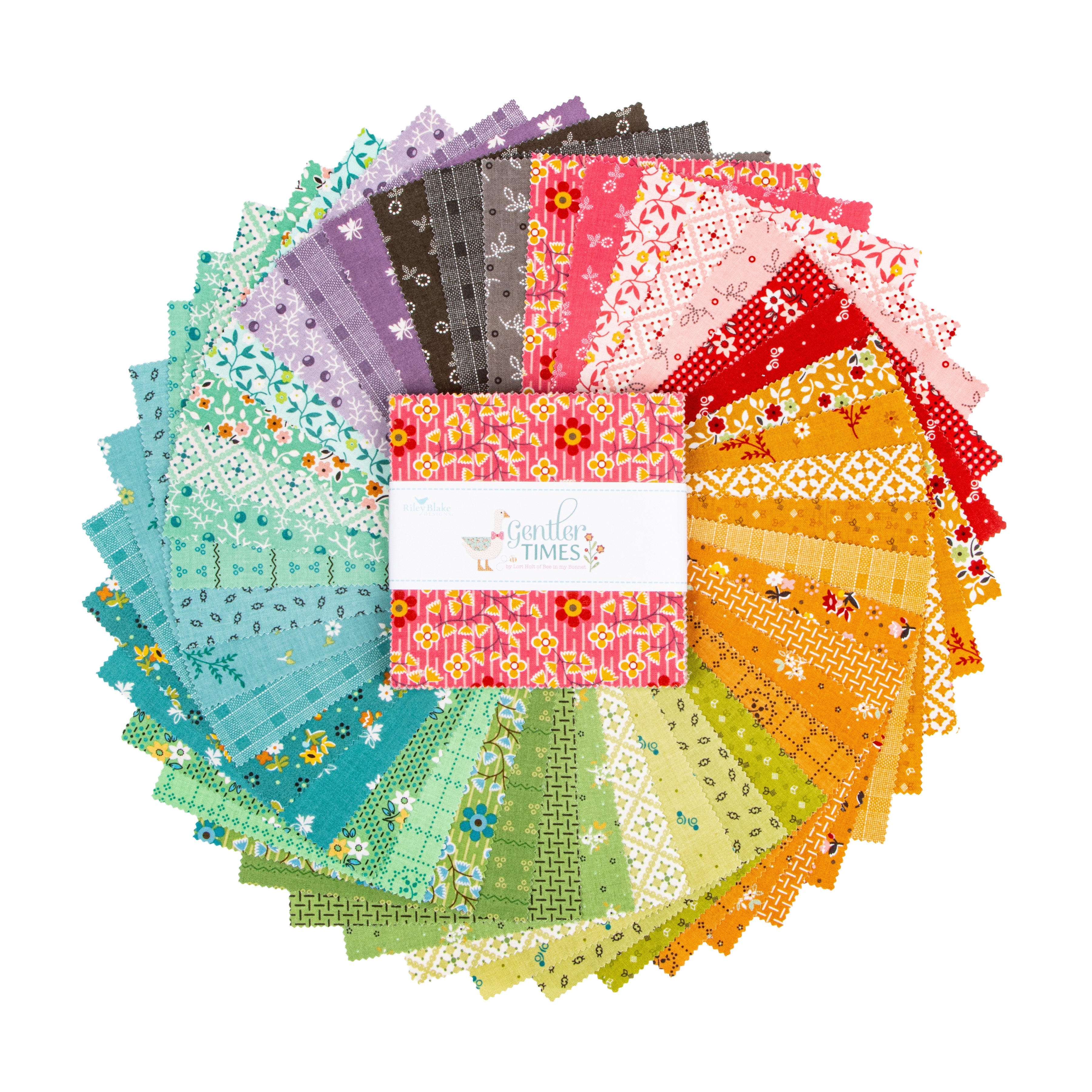 Gentler Times | 5" Charm Pack by Lori Holt for Riley Blake | 42 pcs