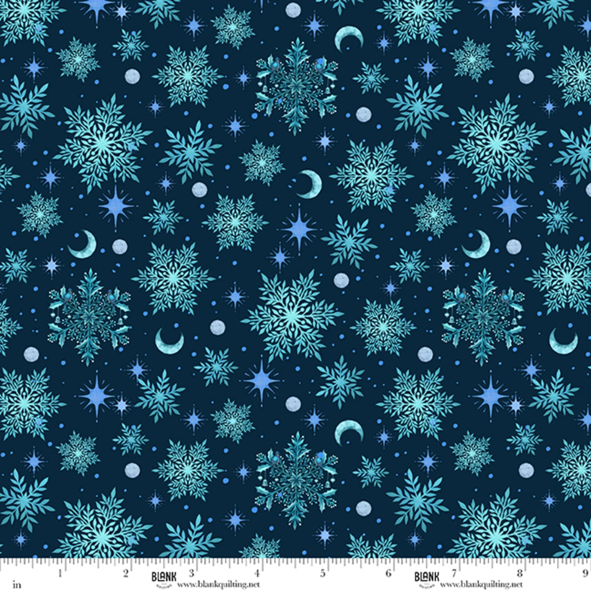 Moondance | Snowflake Teal by Episodic Drawing for Blank Quilting | 5036-72