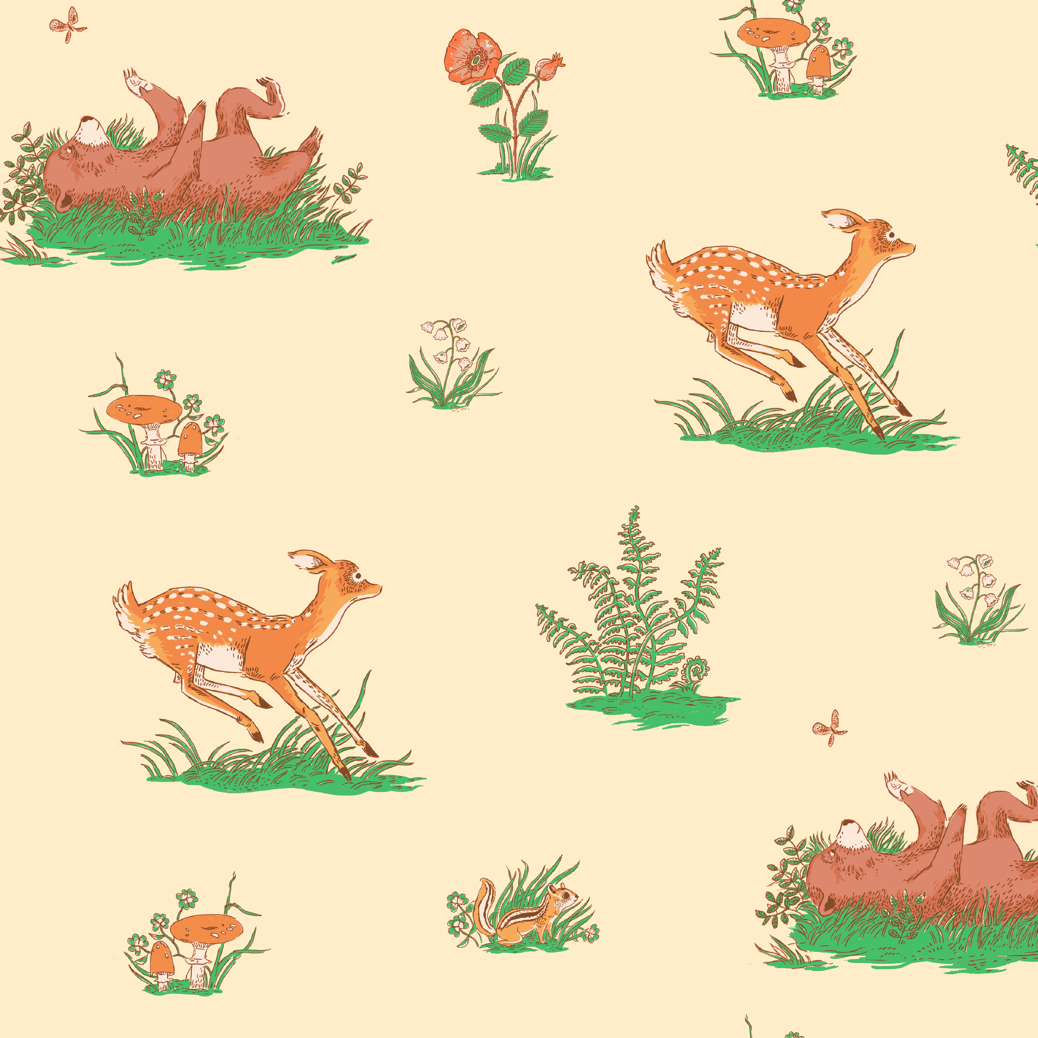 Forestburgh | Beargrass - Peach by Heather Ross for Windham Fabrics | 53845-2