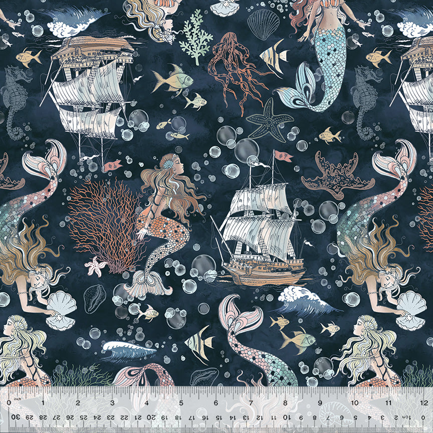 Ocean Song | A Mermaid's Tale - Deep Sea by Whistler Studios for Windham Fabrics | 54693-2