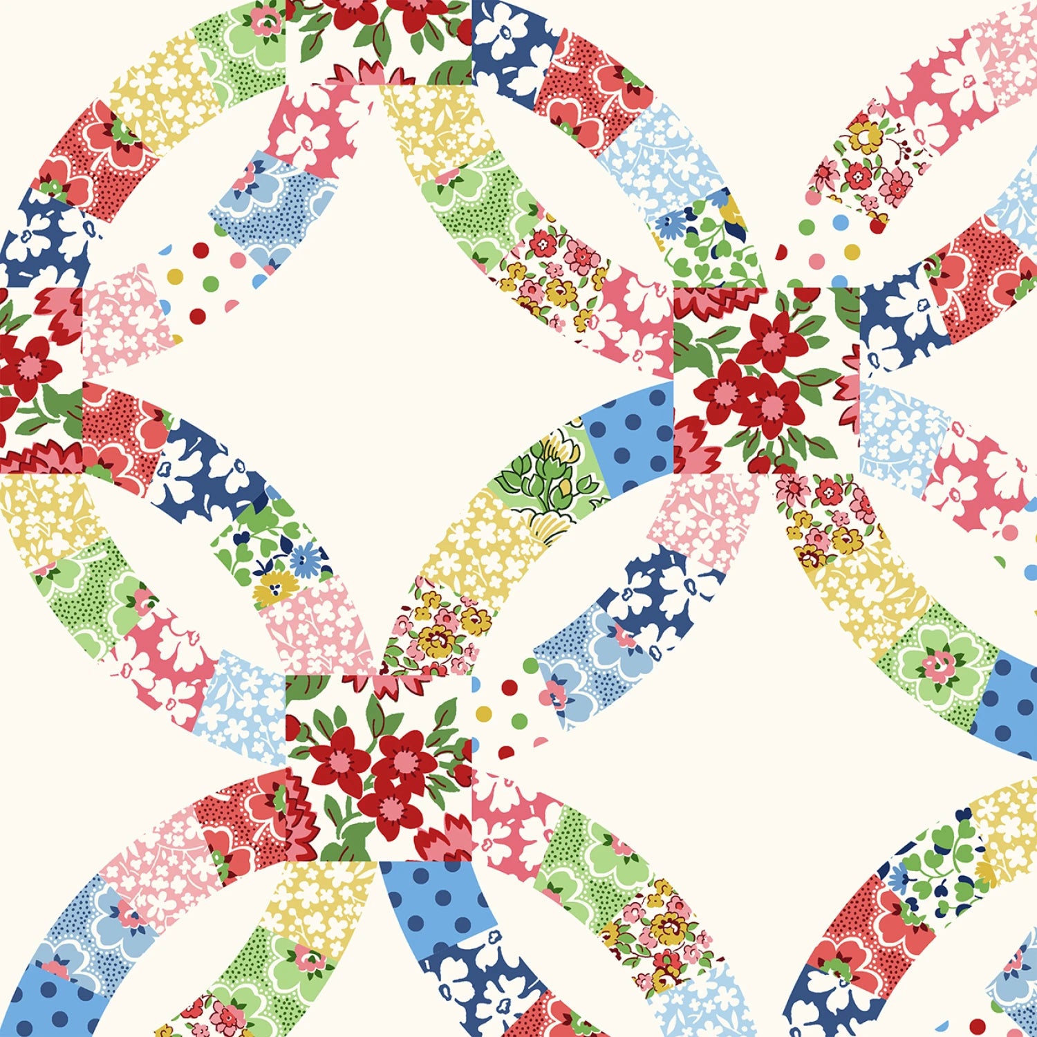 Merry Go Round | 108" Wide Multi Double Wedding Ring Cheater by Whistler Studios for Windham | 54796DW-X