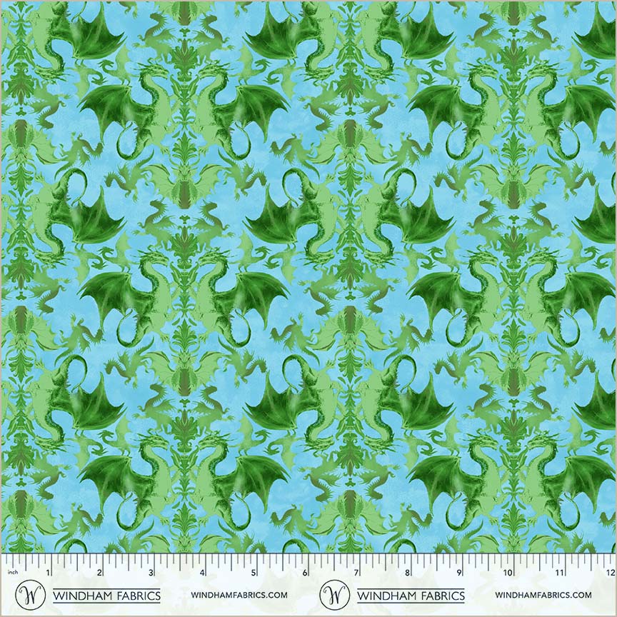 Dragon Kingdom | Heraldry -  Green by Whistler Studios for Windham Fabrics | 54807D-3