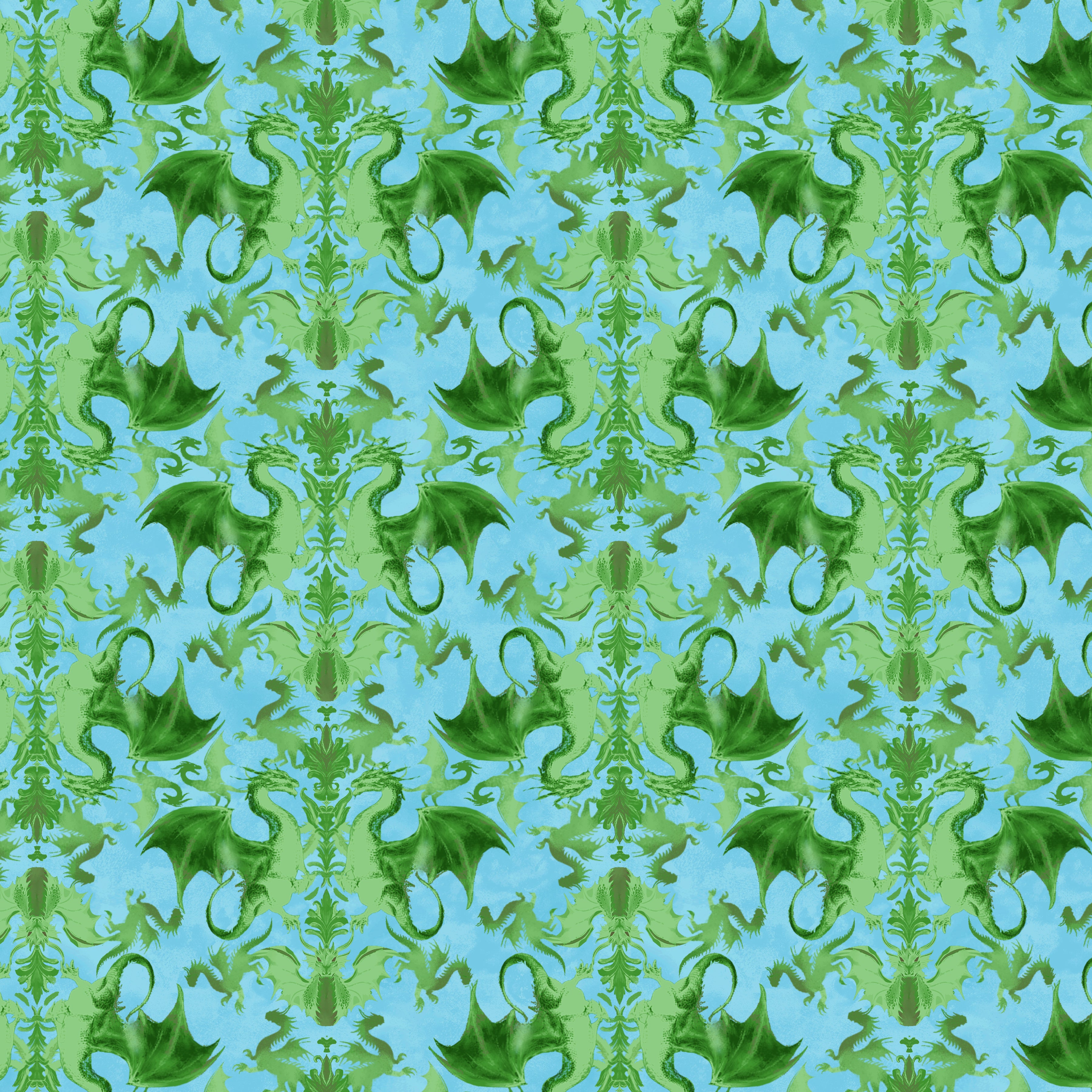 Dragon Kingdom | Heraldry -  Green by Whistler Studios for Windham Fabrics | 54807D-3