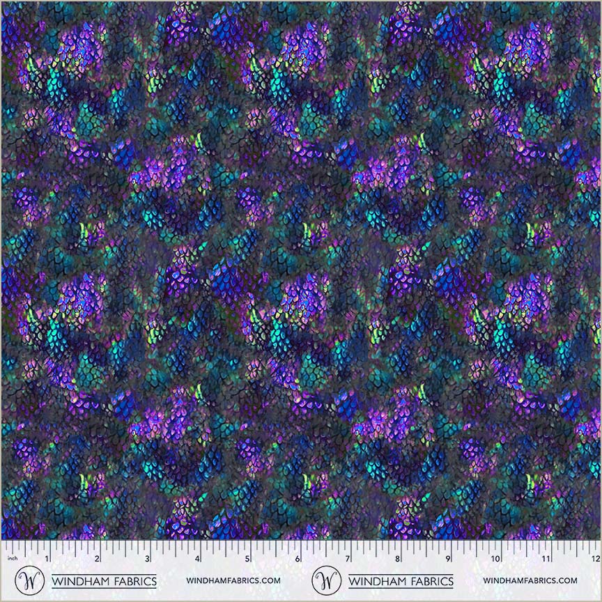 Dragon Kingdom | Dragon Scales - Purple by Whistler Studios for Windham Fabrics | 54811D-9