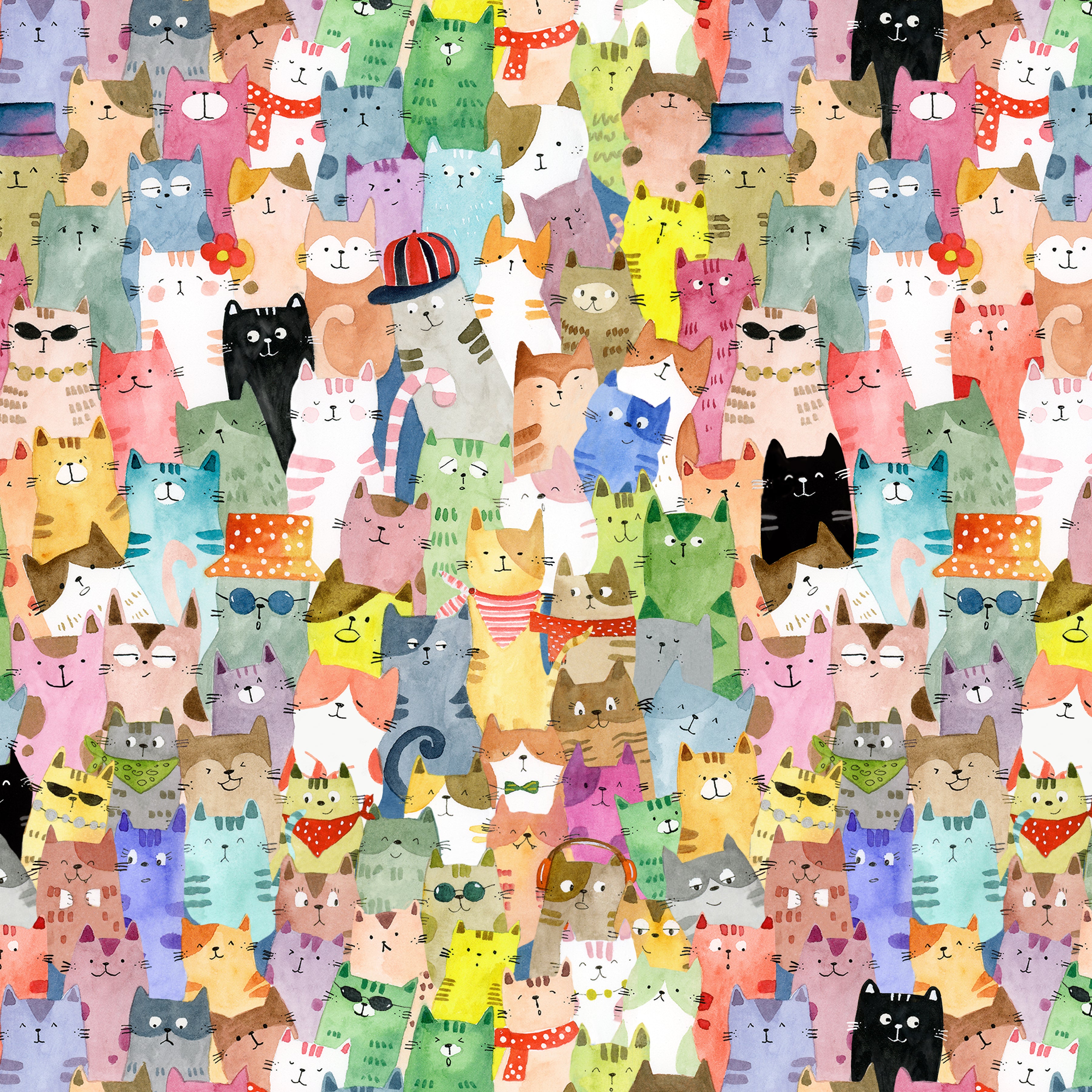 Cats Around Town | Fat Quarter Bundle by Sue Miano for Windham | 16 pcs
