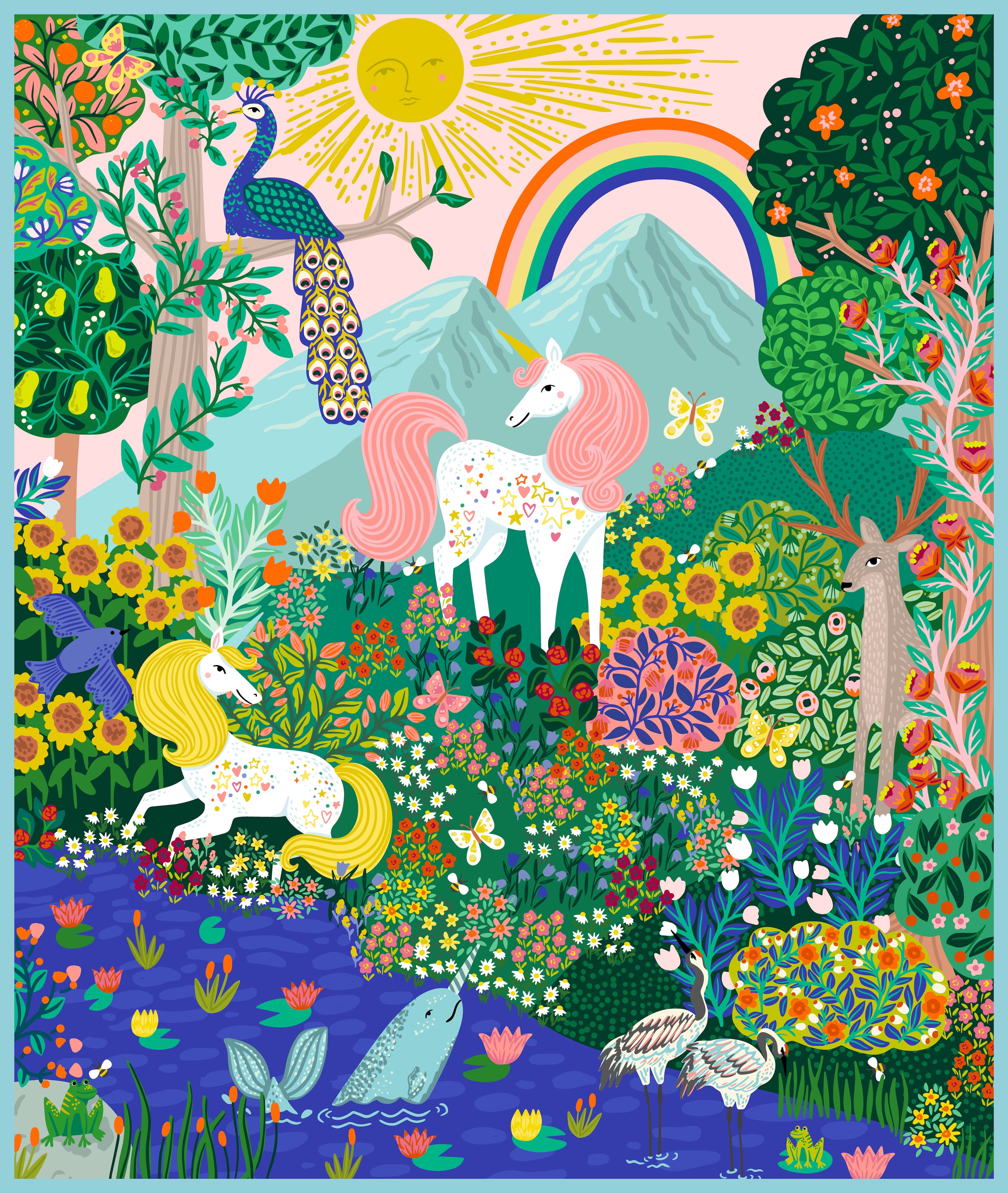 Rainbow Vale | Mystical Meadow 36" Panel by Whistler Studios for Windham | 55047DP-1