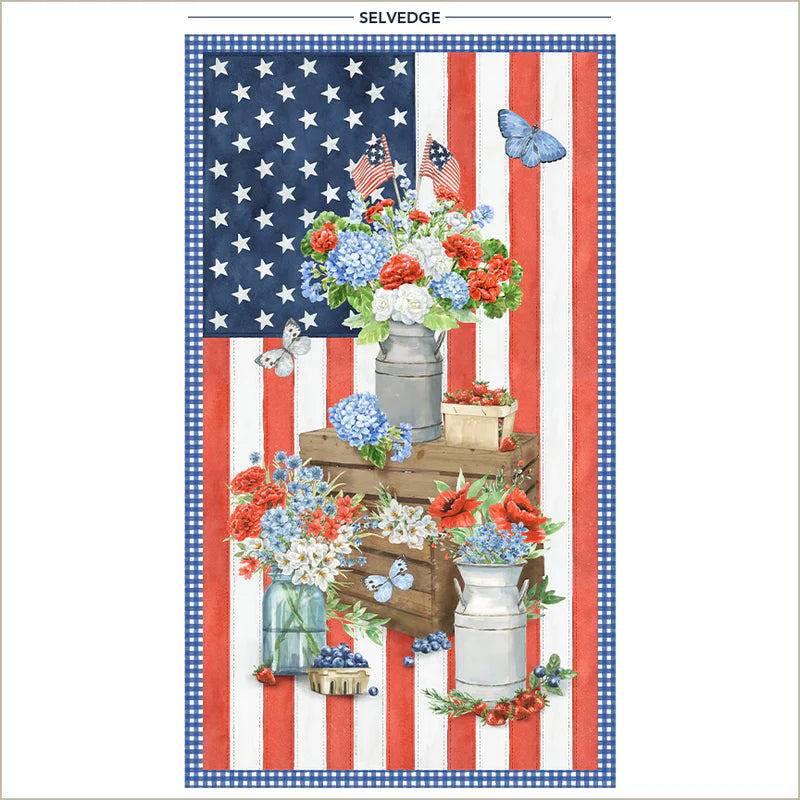 America the Beautiful | Flower Stand Multi Panel by Leslie Trimbach for Windham Fabrics | 55133DP-X