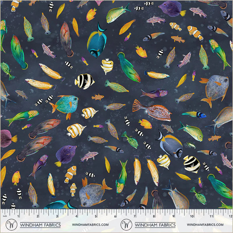 Deep Blue | Shoal of Fish by Katherine Quinn for Windham Fabrics | 55257D-1