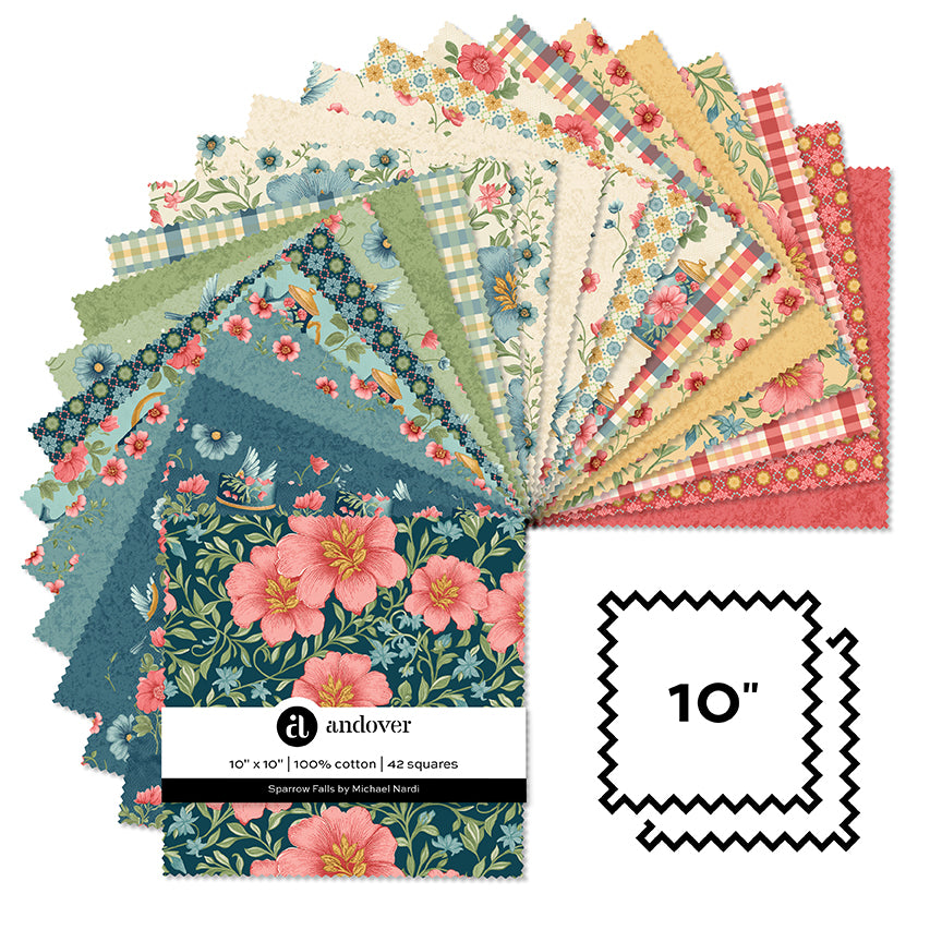 Sparrow Falls | 10" Square Pack by Michael Nardi for Andover Fabrics | 42 pcs | 100% Cotton