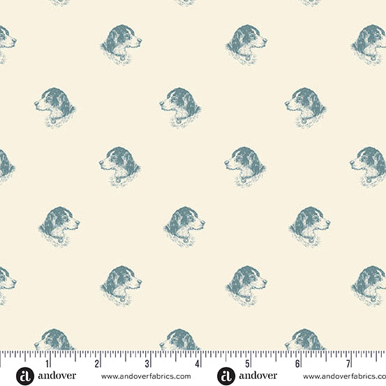 Hazelmont Farm Shirtings | Roy Lagoon by Max and Louise for Andover Fabrics | A-10106-B