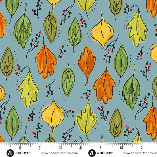 Harvest Home | Foliage - Sky by Amy Latta for Andover Fabrics | A-10113-B