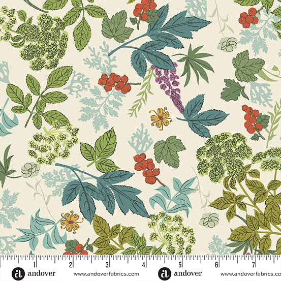 Nordic Summer | Wild Flora Buttermilk by Gudrun Erla for Andover Fabrics | A-10320-L