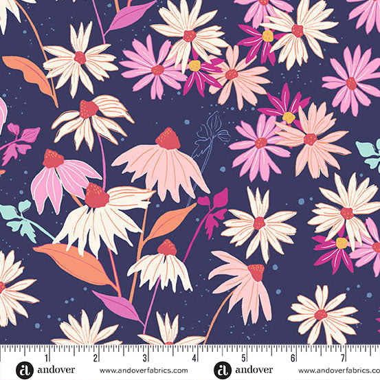 Petals and Stitches | 10" Square Pack by Stephanie Organes for Andover Fabrics | 42 pcs