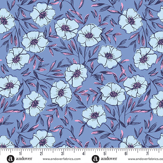 Petals and Stitches | 10" Square Pack by Stephanie Organes for Andover Fabrics | 42 pcs