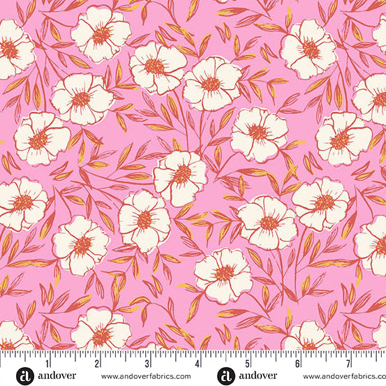 Petals and Stitches | 10" Square Pack by Stephanie Organes for Andover Fabrics | 42 pcs