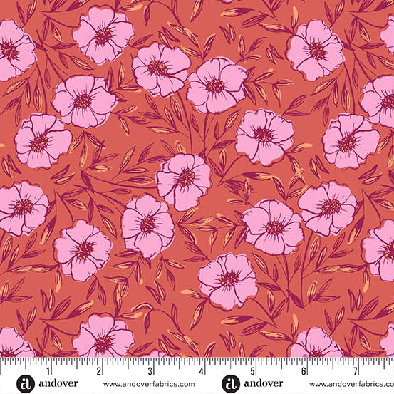Petals and Stitches | 10" Square Pack by Stephanie Organes for Andover Fabrics | 42 pcs