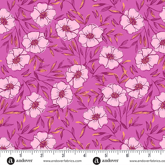 Petals and Stitches | 10" Square Pack by Stephanie Organes for Andover Fabrics | 42 pcs