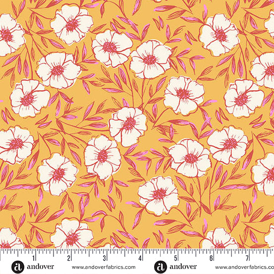 Petals and Stitches | 10" Square Pack by Stephanie Organes for Andover Fabrics | 42 pcs