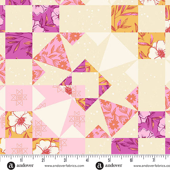 Petals and Stitches | Fandango Garden Blocks by Stephanie Organes for Andover Fabrics | A-1573-E