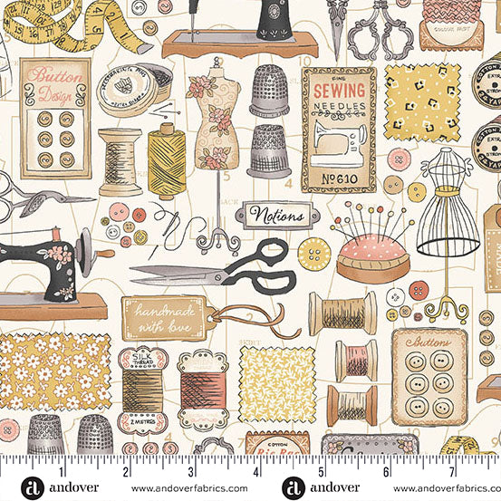 Atelier | Cream Couture by Makower UK for Andover Fabrics | MU131Q