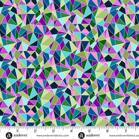 Tropica | Mosaic Blue by Makower UK for Andover Fabrics | MU-152-B