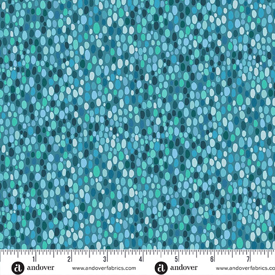 Prehistoric | Spot Blue by Makower UK for Andover Fabrics | MU-169-B