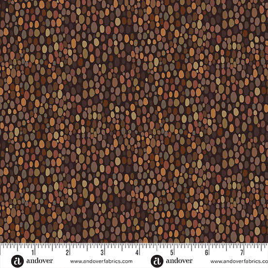 Prehistoric | Spot Brown by Makower UK for Andover Fabrics | MU-169-V