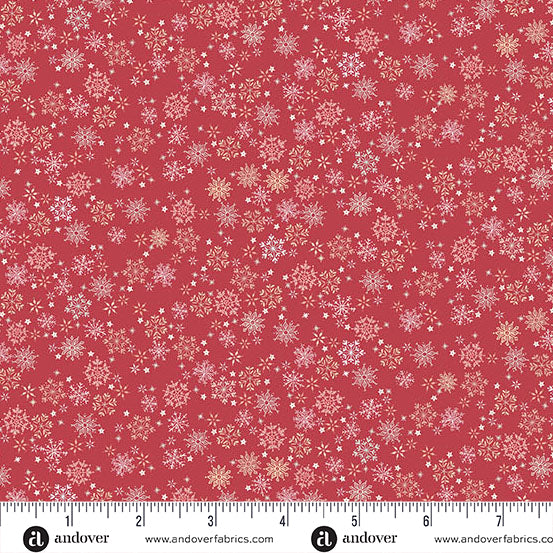 Country Christmas | Frosty Red by Makower Uk for Andover Fabrics | MU-236-R