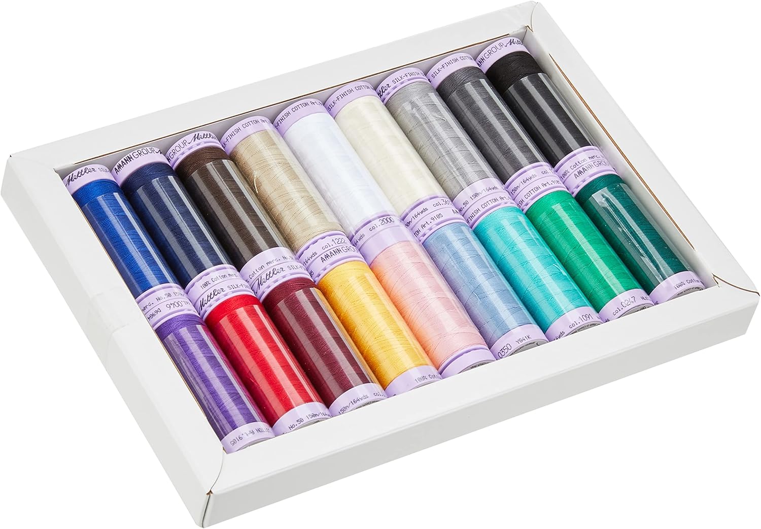 Mettler No 50 Silk Finish Cotton Quilting Thread Gift Set Kit Multicoloured - per Pack of 18