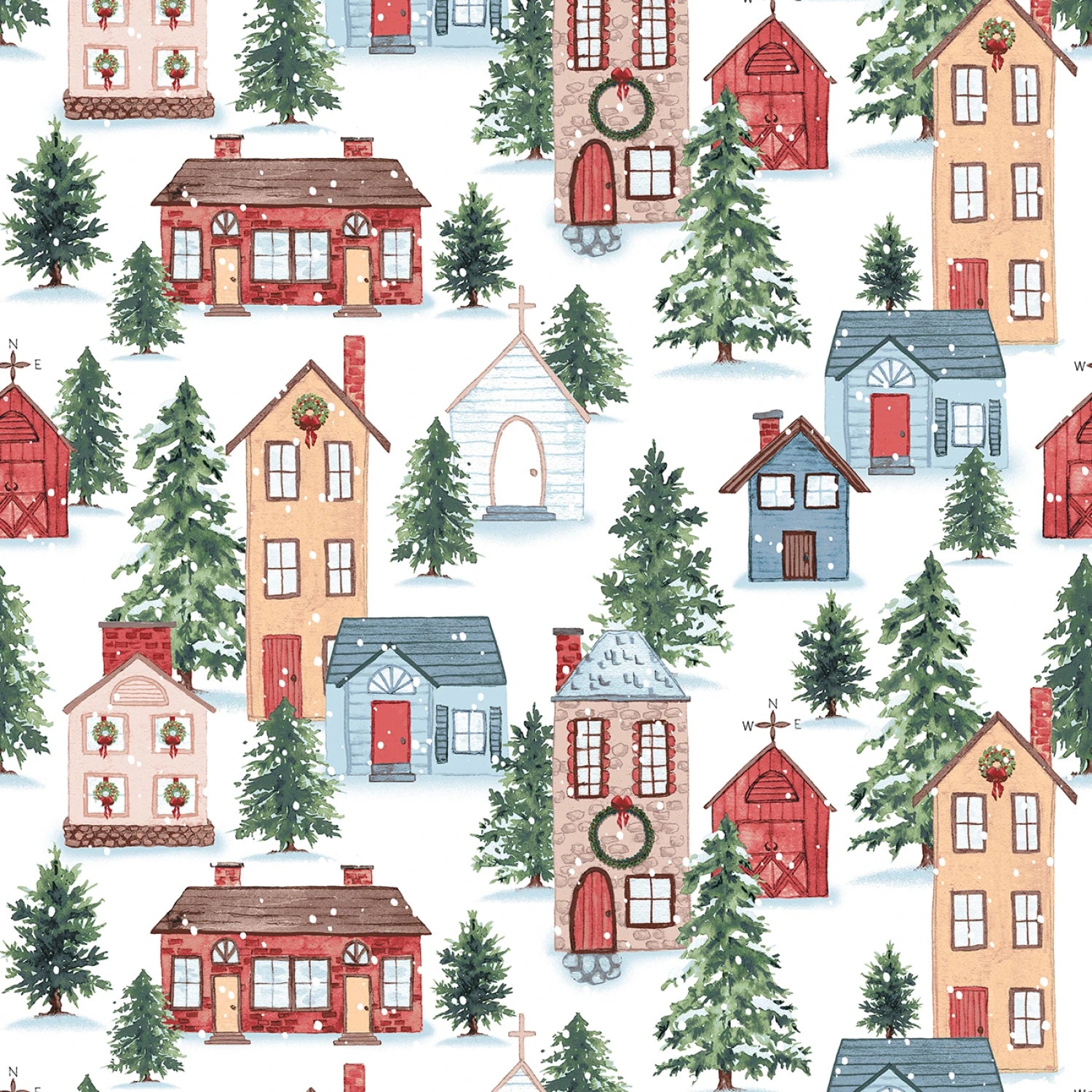 Christmas Village | White/Multi Village by Rebecca Canale for Studio E | 8305S-08
